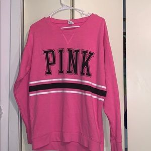 PINK crew neck pink sweatshirt